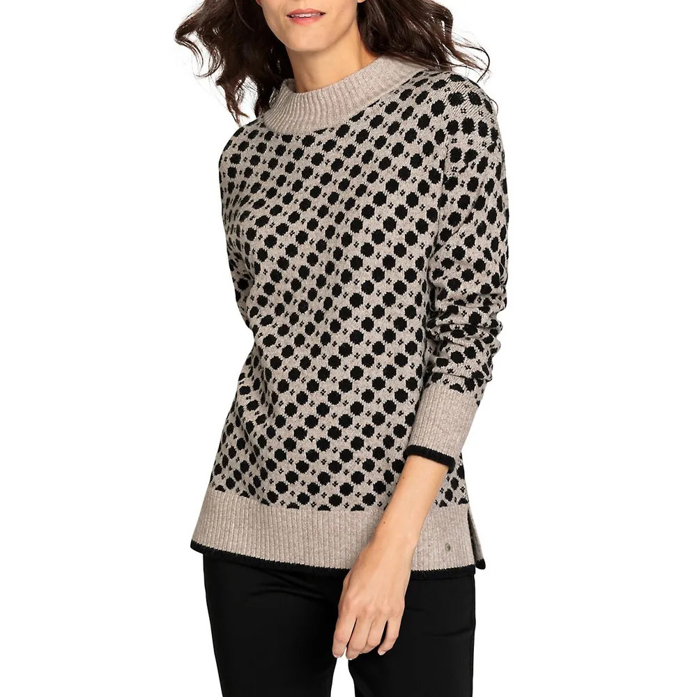 Olsen Funnelneck Dot Sweater