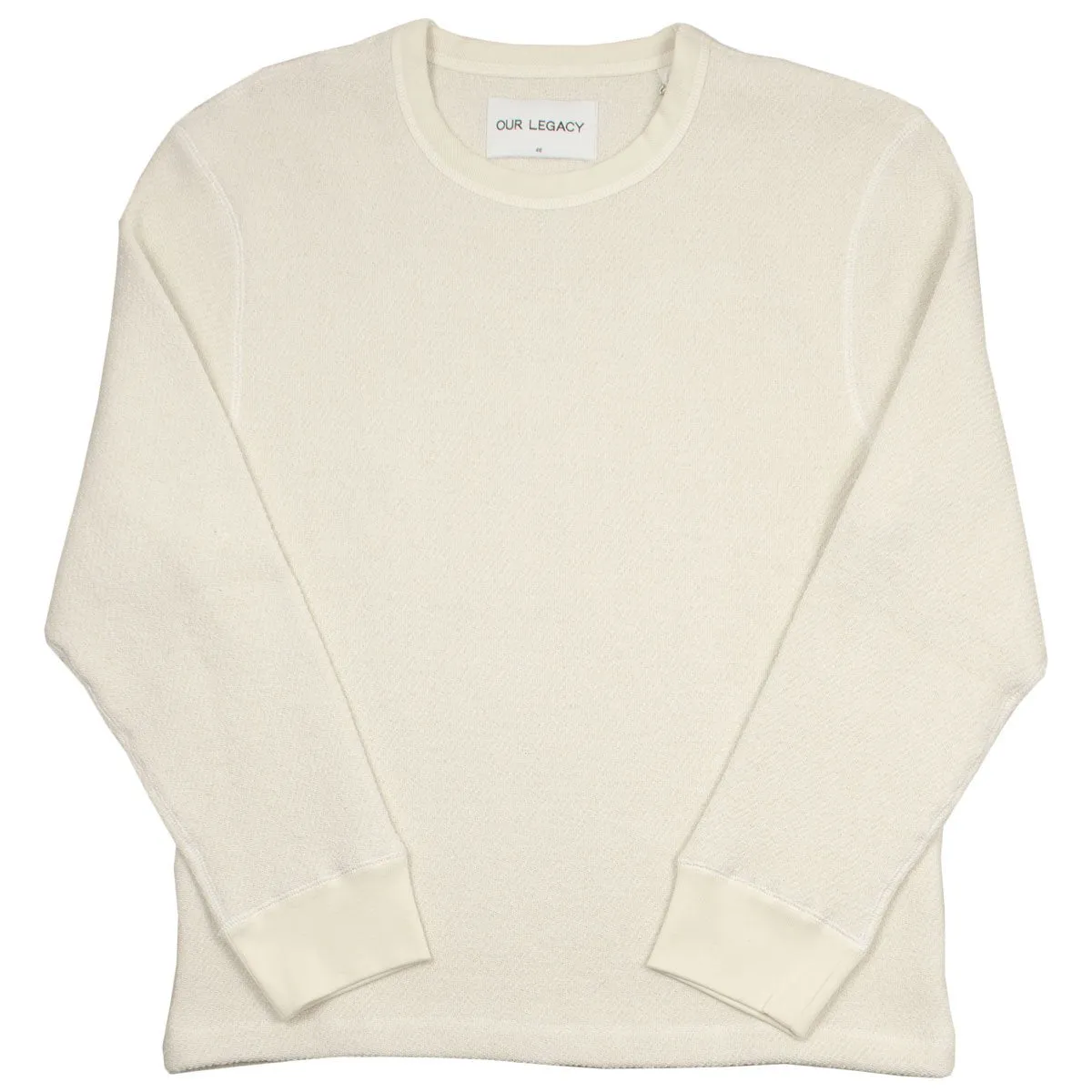 Our Legacy SPLASH - Open Longsleeve Sweatshirt - White Chunky Waffle