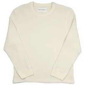 Our Legacy SPLASH - Open Longsleeve Sweatshirt - White Chunky Waffle