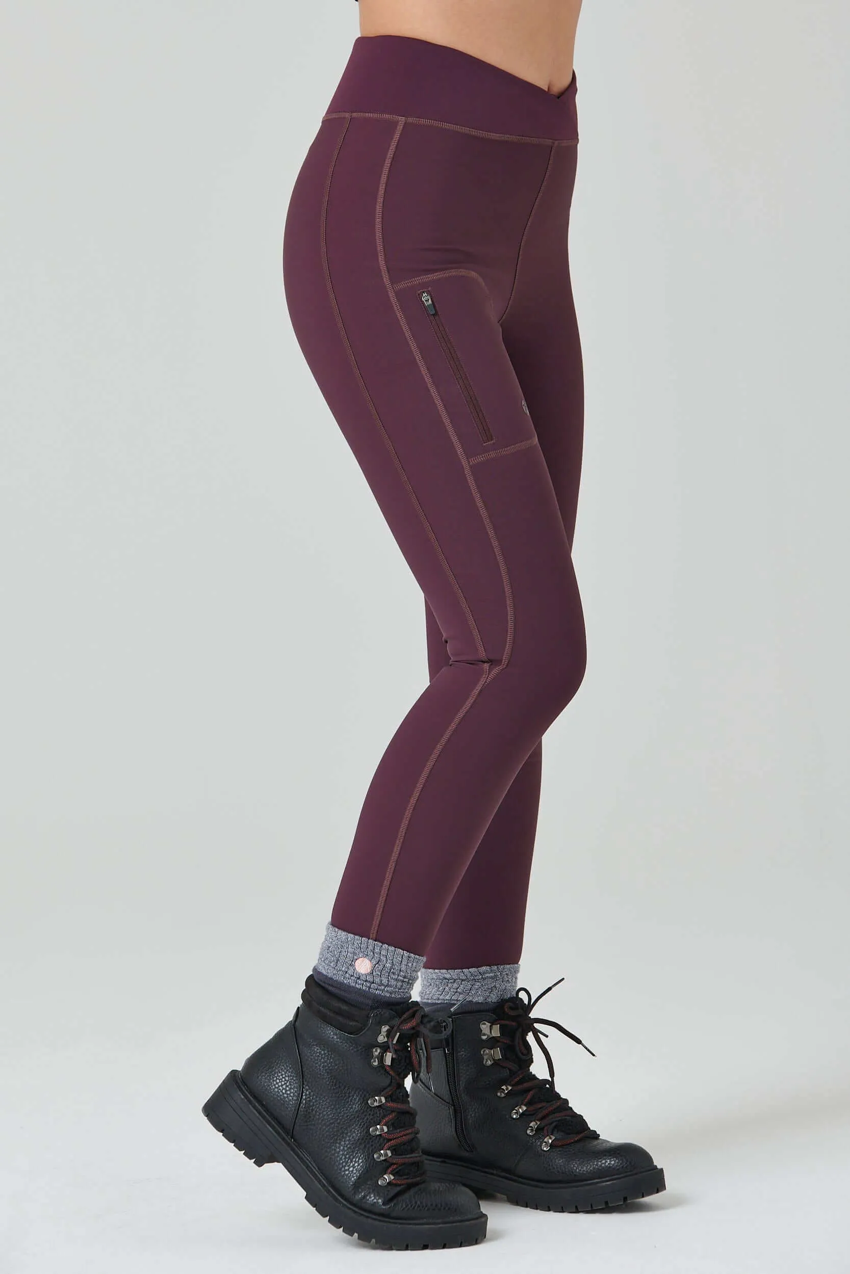 Outdoor Softshell Leggings - Aubergine