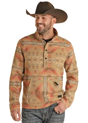 Panhandle Slim Mens Aztec Henley Taupe Pullover