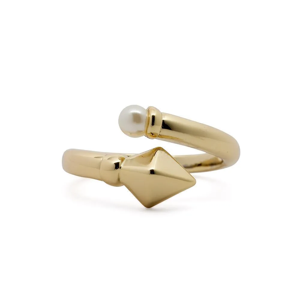 Pearl Gold Plated Wrap Ring