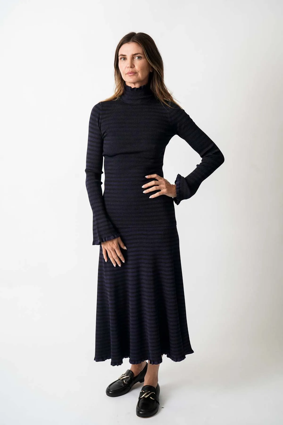 Phyllis Turtleneck - Navy/Black