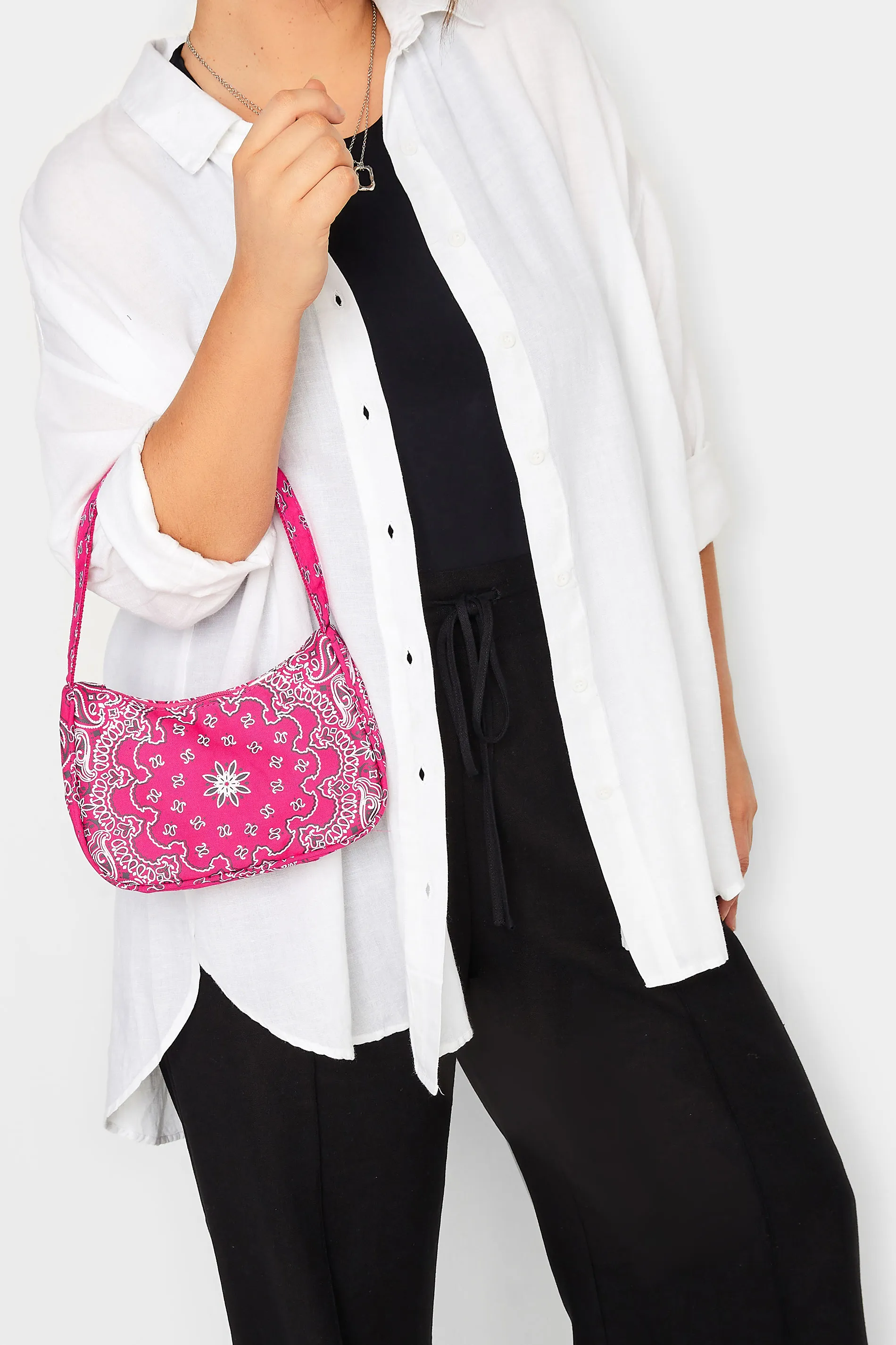 Pink Paisley Print Shoulder Bag