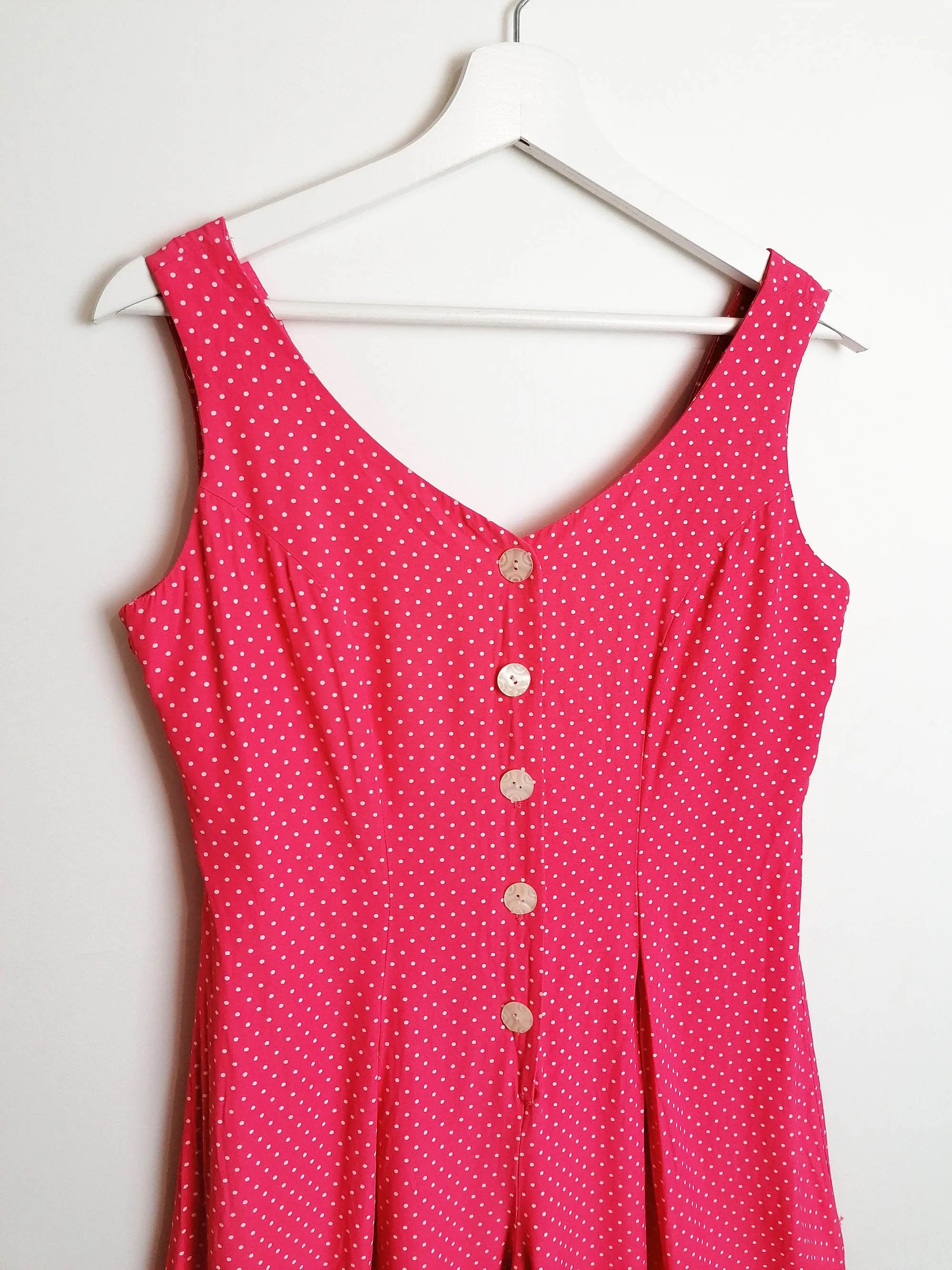 Pink Polka Dots Romper Wide Leg - size XS-S