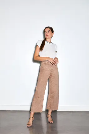 Pistola - Penny Crop High Rise Wide Leg Crop Pant - Cashew