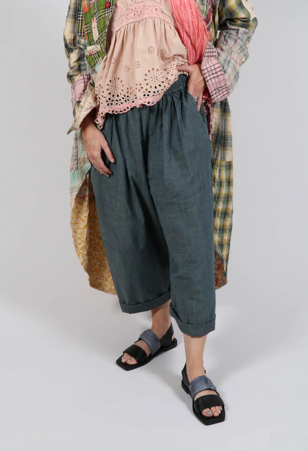 Pleated Culottes in Sage