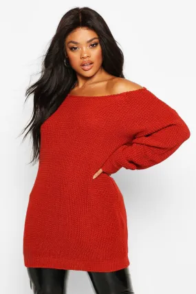 Plus Boat Neck Longline Sweater