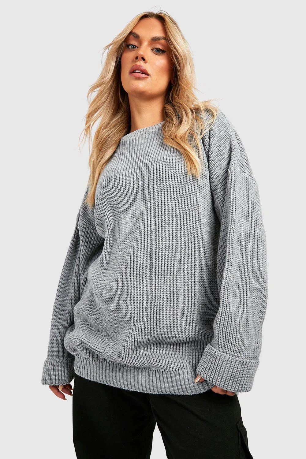 Plus Knitted Round Neck Sweater