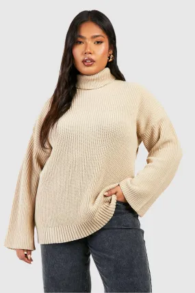 Plus Knitted Turtleneck Sweater