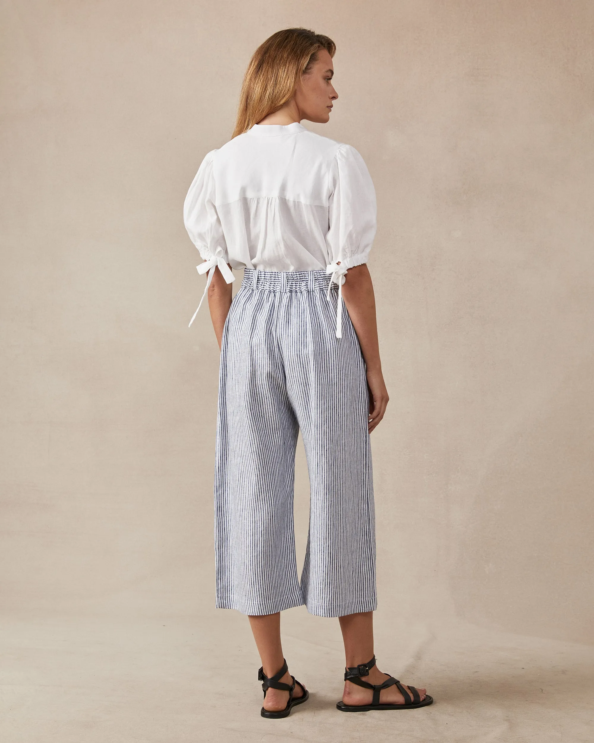 Poppy Culottes - Navy Stripe