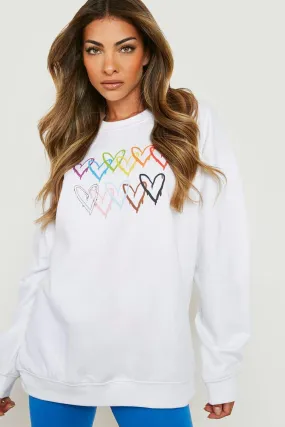 Pride Graffiti Love Heart Oversized Sweater