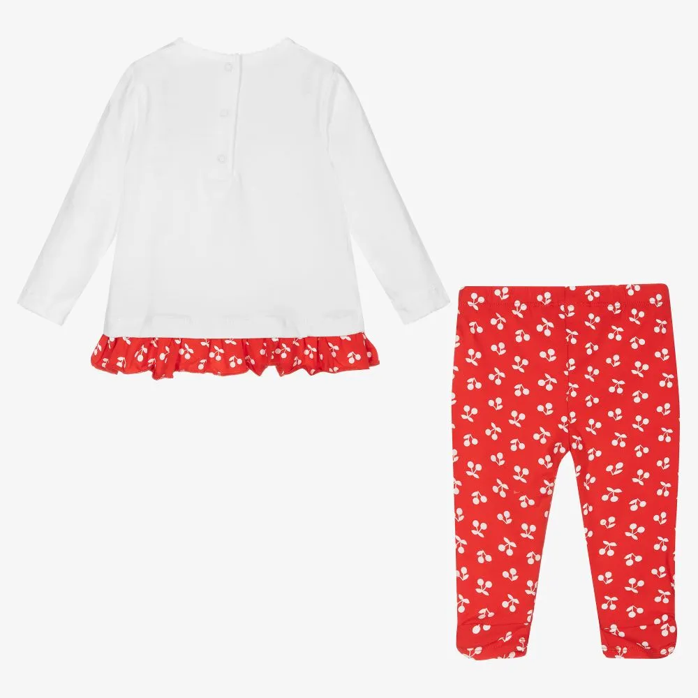 Red & White Leggings Set