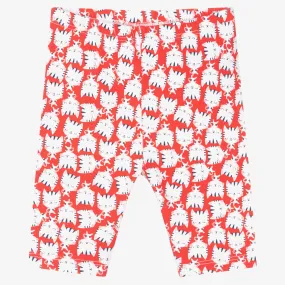 Red Cotton Cat Leggings