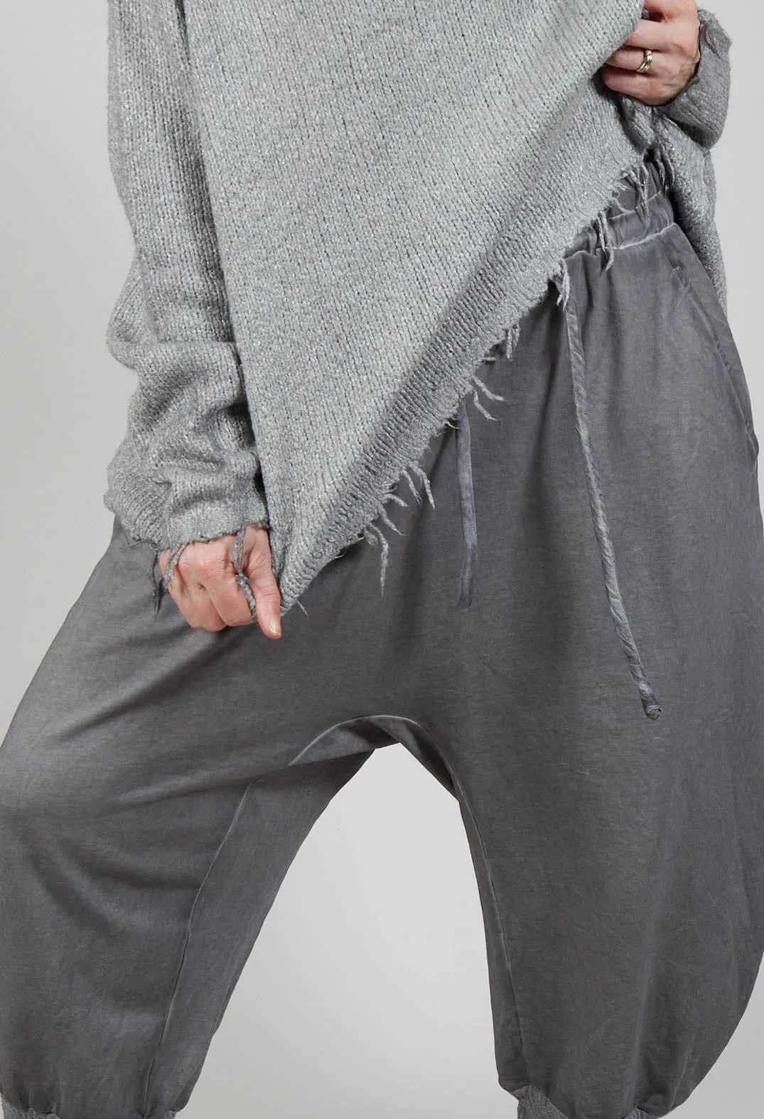 Relaxed Cotton Culottes in C.Coal 70% Cloud