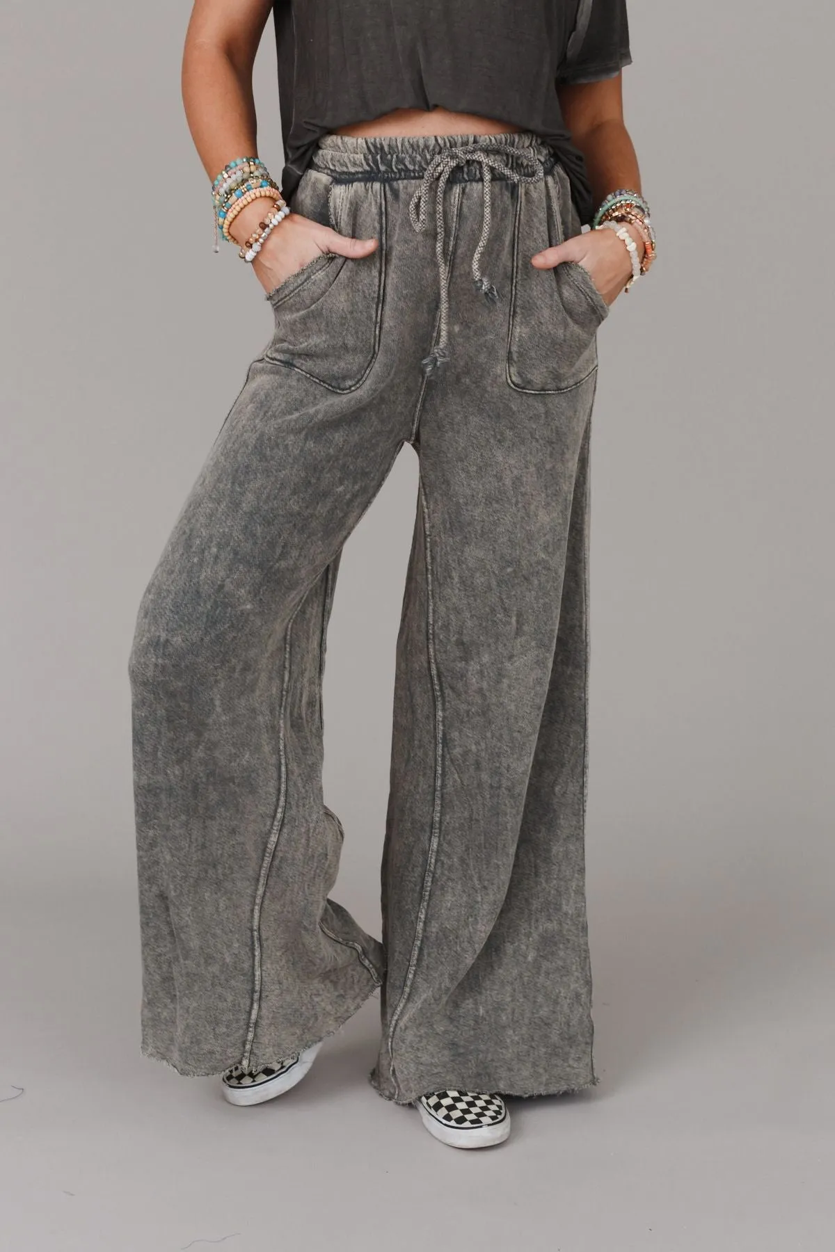 Relaxing Robin Wide Leg Pant - New Gray