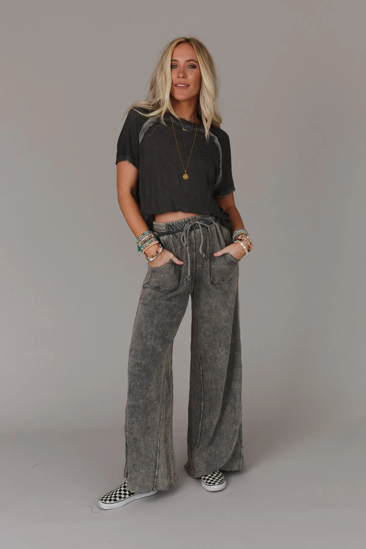 Relaxing Robin Wide Leg Pant - New Gray