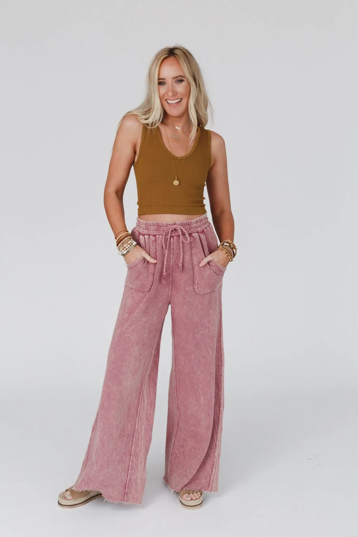 Relaxing Robin Wide Leg Pant - New Mauve