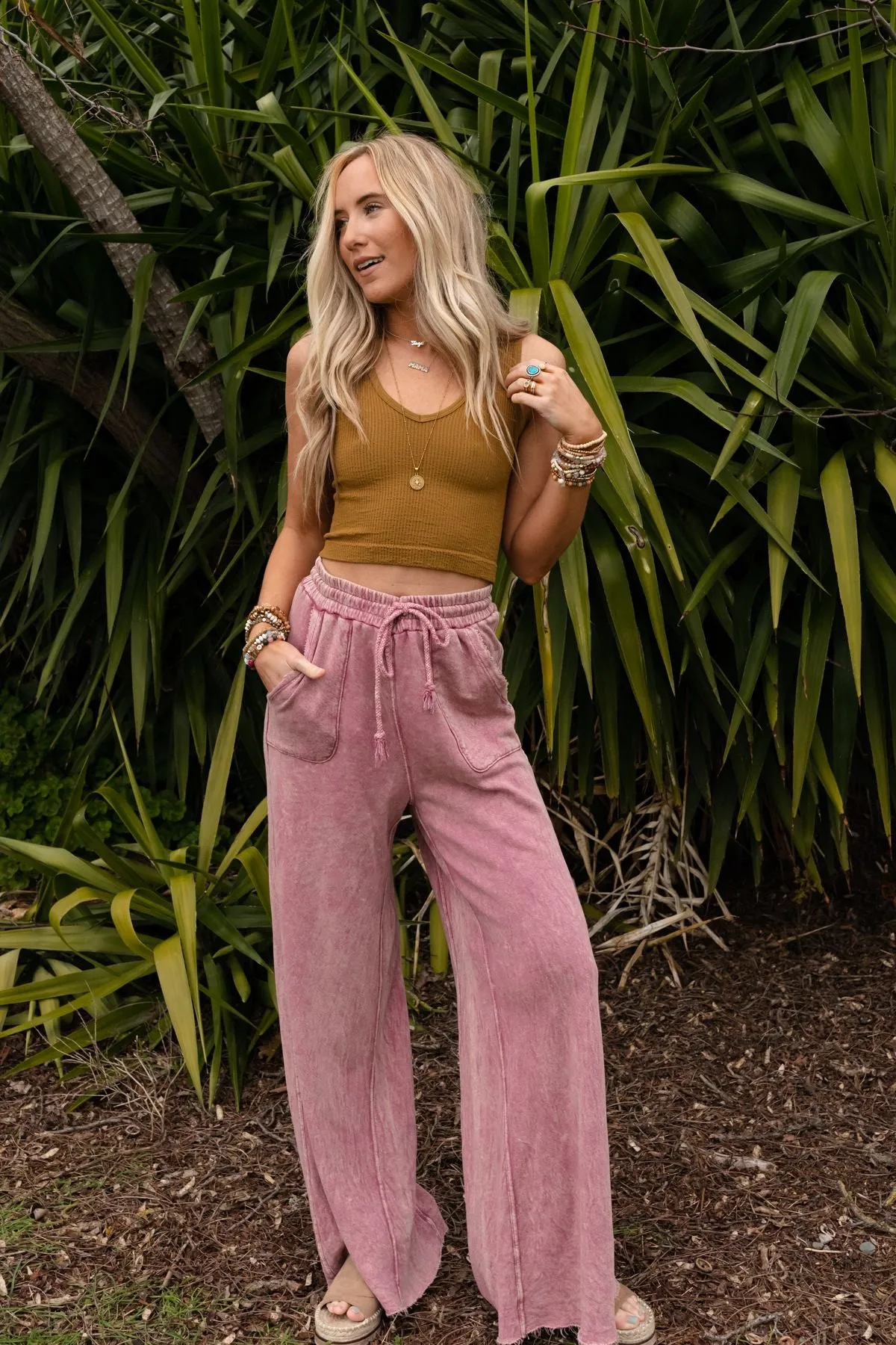 Relaxing Robin Wide Leg Pant - New Mauve