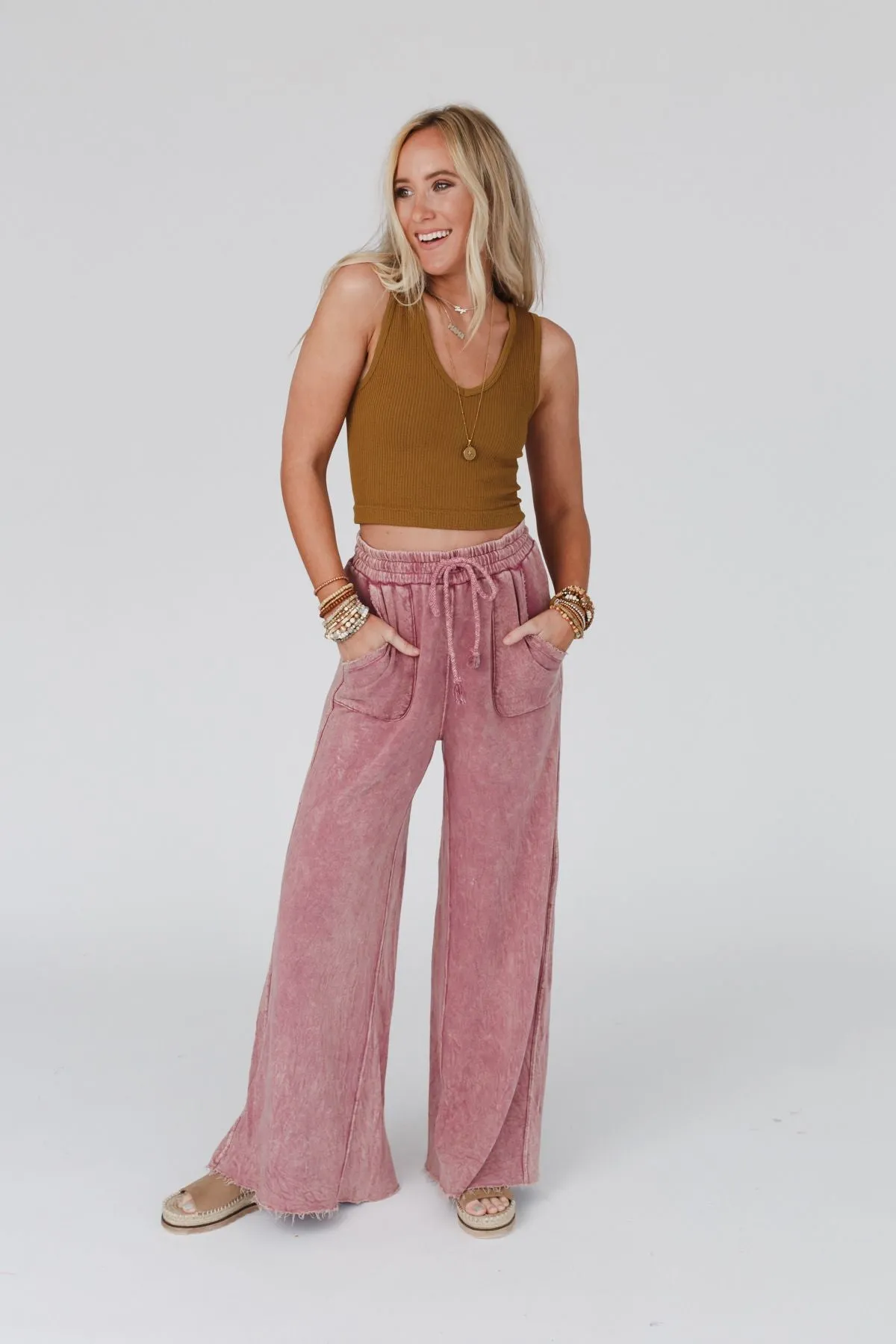 Relaxing Robin Wide Leg Pant - New Mauve