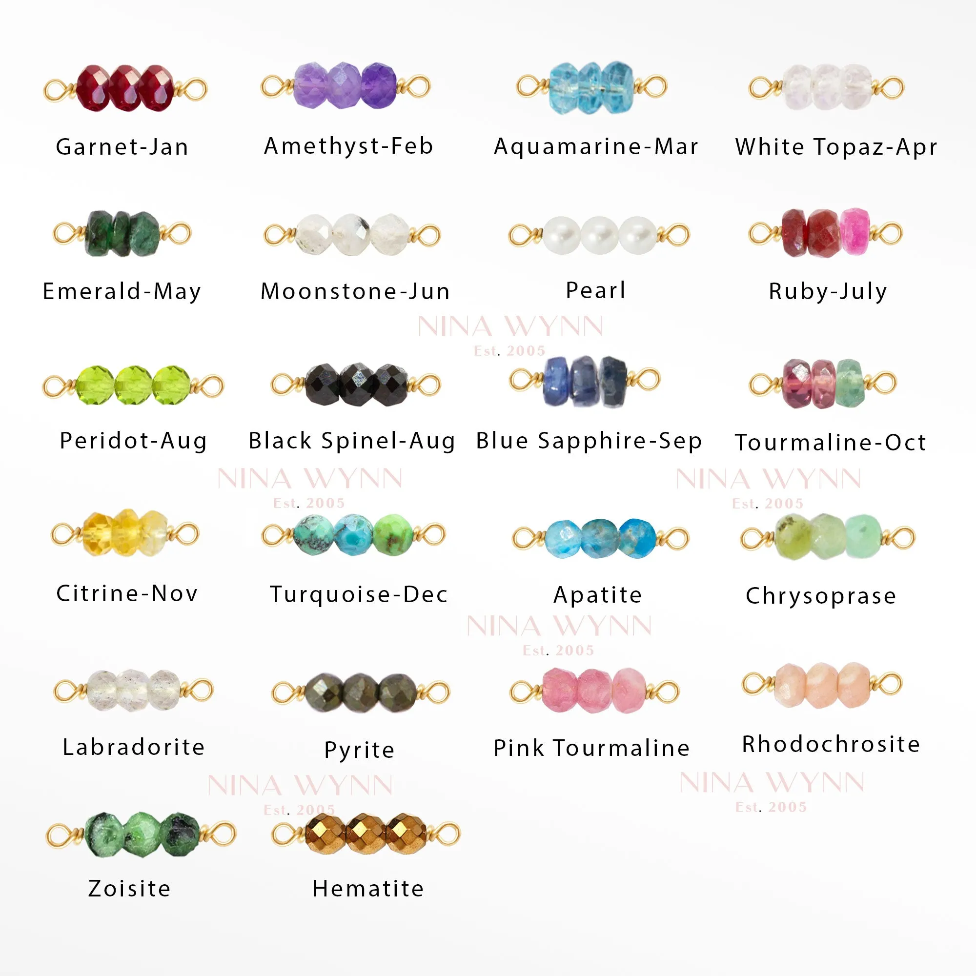 Rock Candy Natural Gemstone Gold Filled Connectors