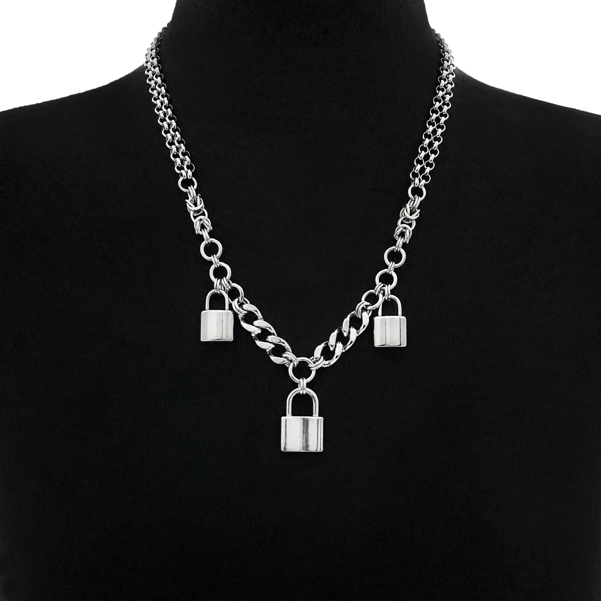 ROGUE Triple Padlock Necklace