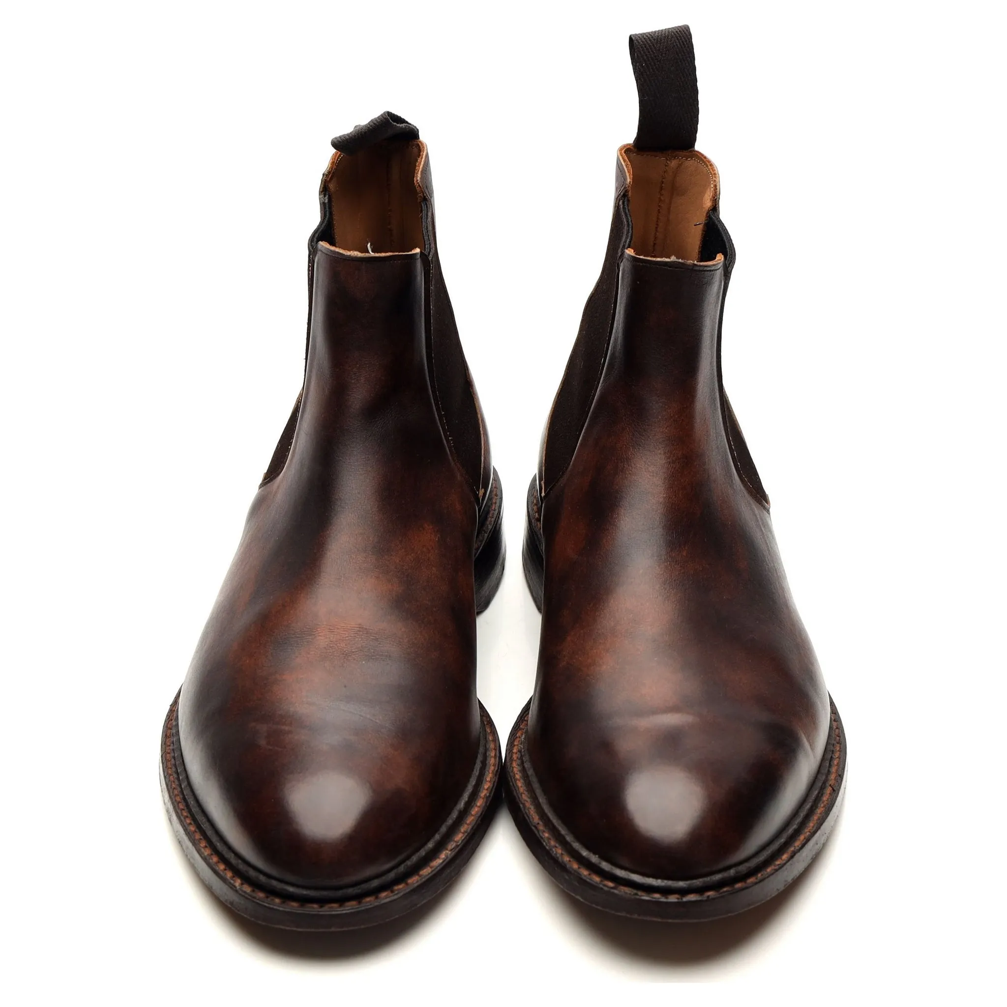 'Roxbury' Dark Brown Museum Leather Chelsea Boots UK 9