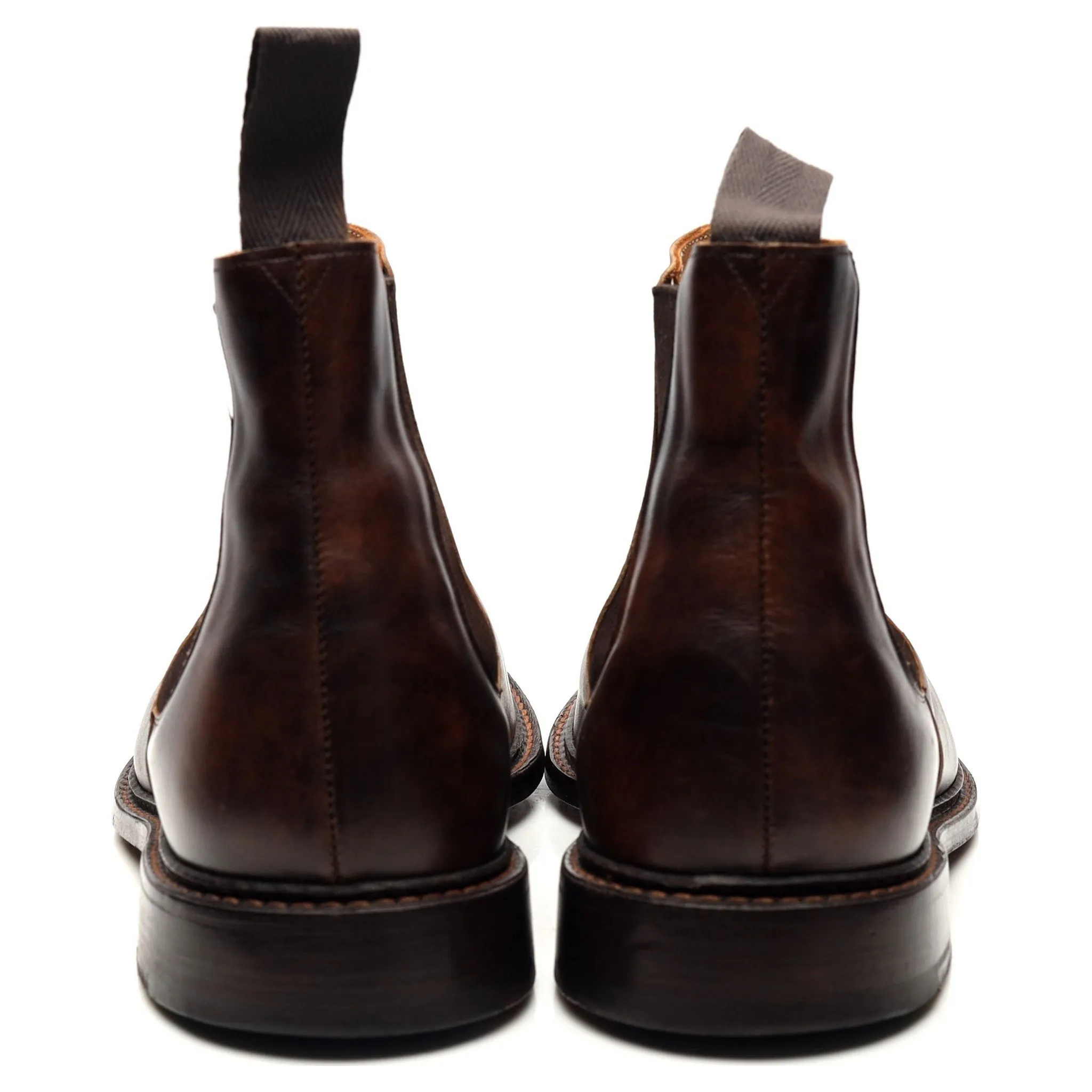 'Roxbury' Dark Brown Museum Leather Chelsea Boots UK 9