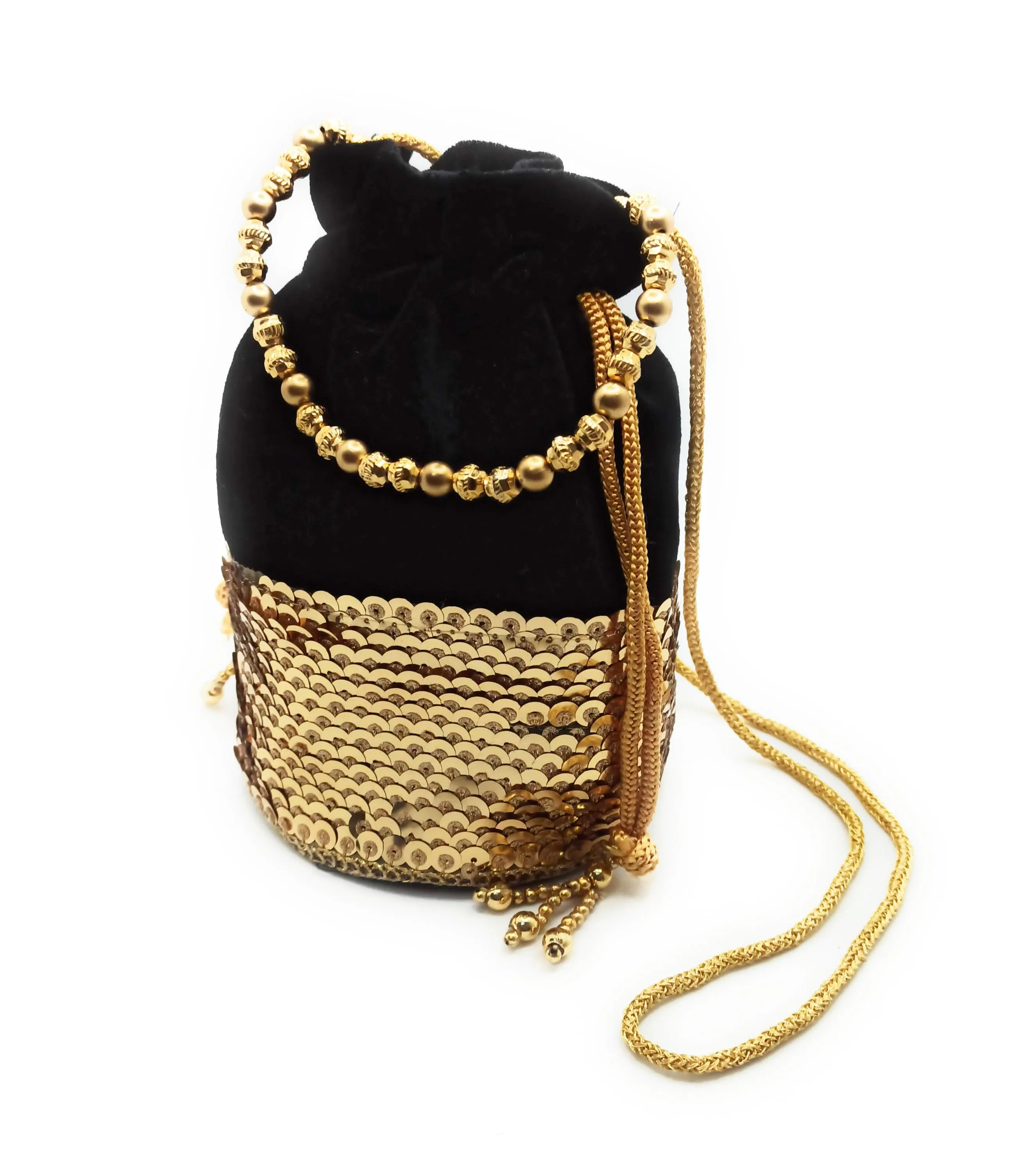 Saco Bolso De Mano de Fiesta · Terciopelo Negro