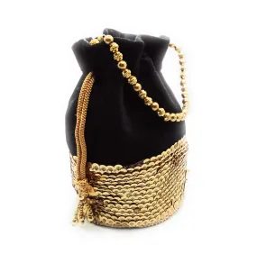 Saco Bolso De Mano de Fiesta · Terciopelo Negro