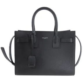 Saint Laurent Black Grained Leather Baby Sac de Jour Bag