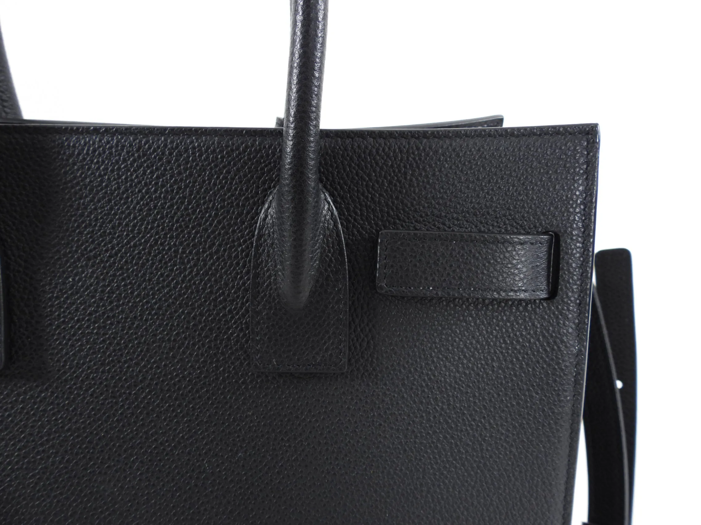 Saint Laurent Black Grained Leather Baby Sac de Jour Bag