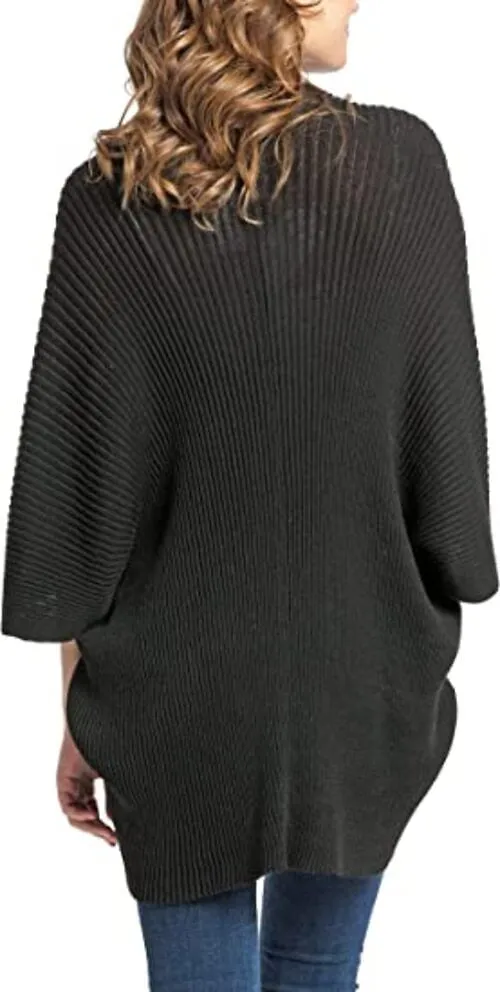 Save The Ocean Women's Recycled Knit Kimono Black Size One Size