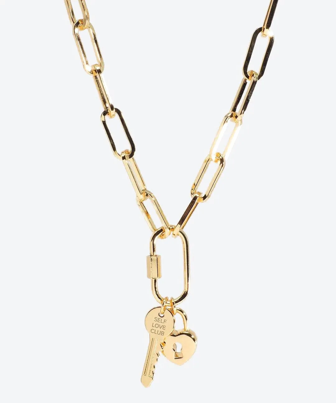 SELF LOVE CLUB Lock + Key Necklace