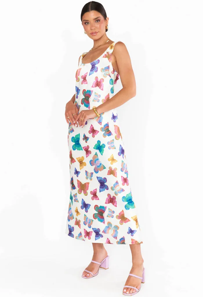 Serenade Slip Dress-Rainbow Butterflies