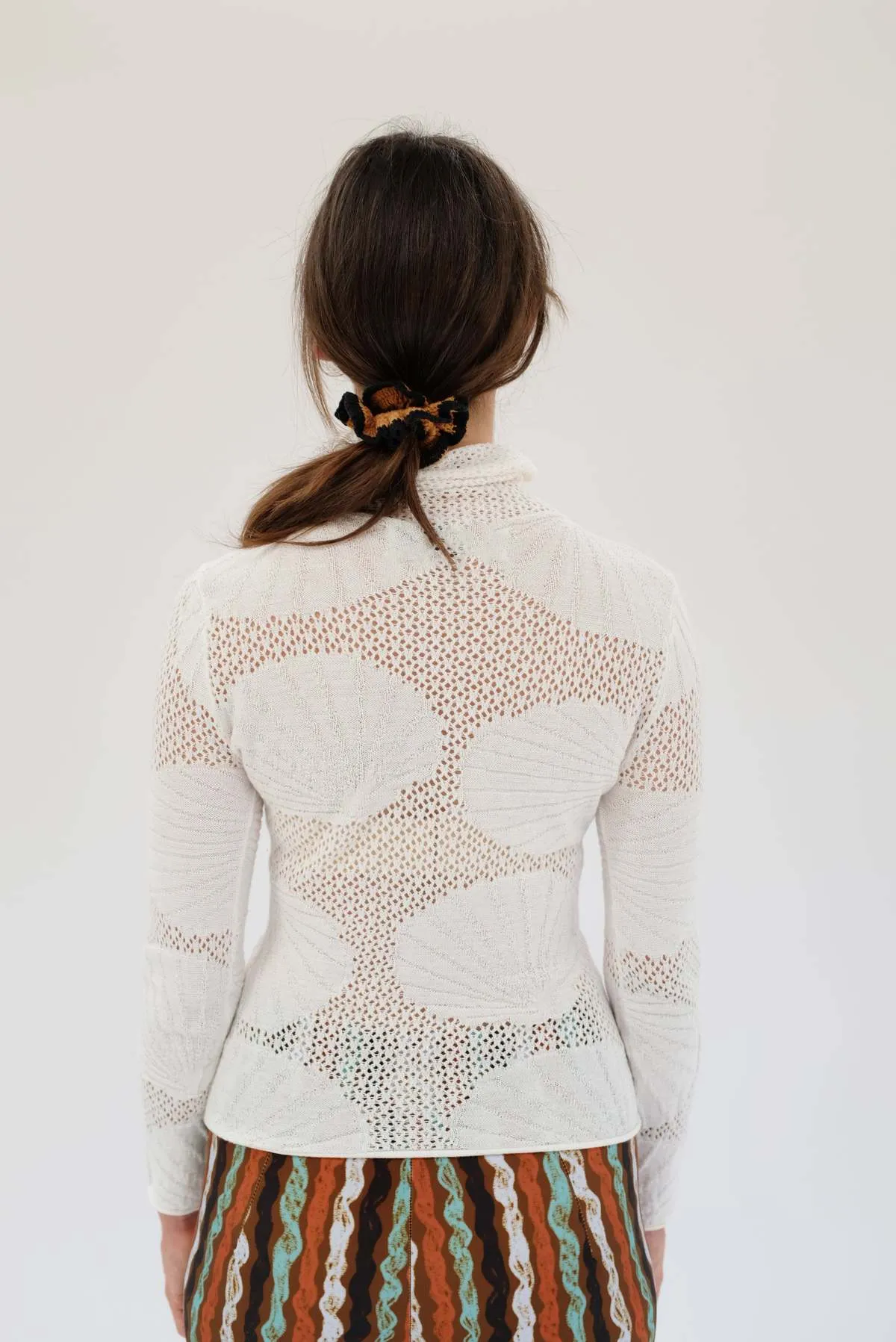 Shell Lace Turtleneck - Bone