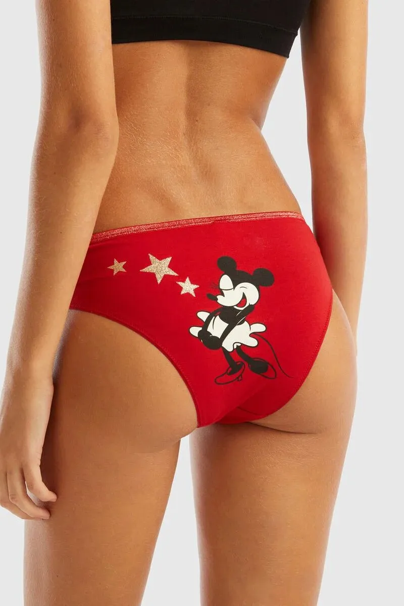 Slip Minnie con glitter donna Rosso