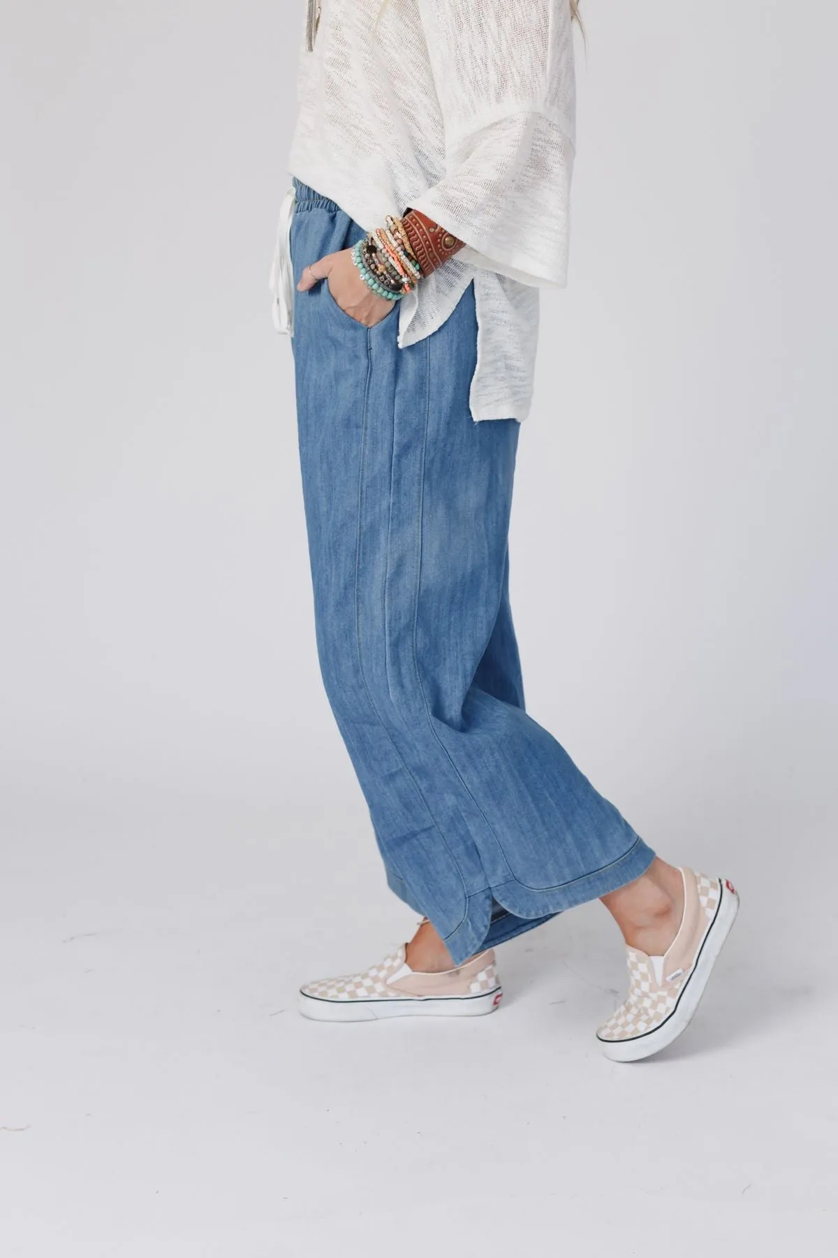 So Comfy Wide Leg Denim Pant - Denim