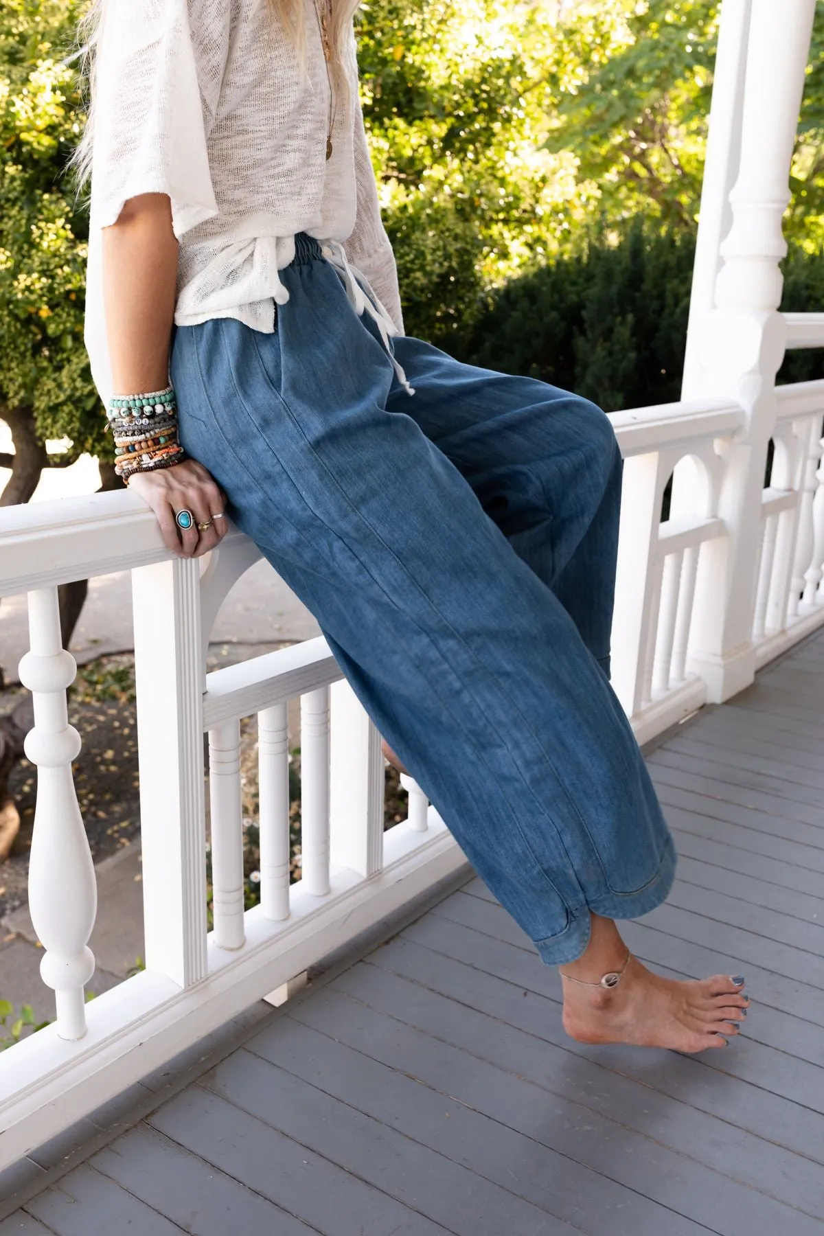 So Comfy Wide Leg Denim Pant - Denim