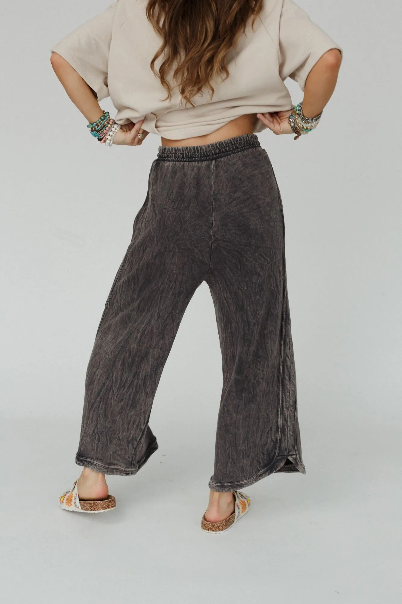 So Comfy Wide Leg Pant Petite Length - Charcoal