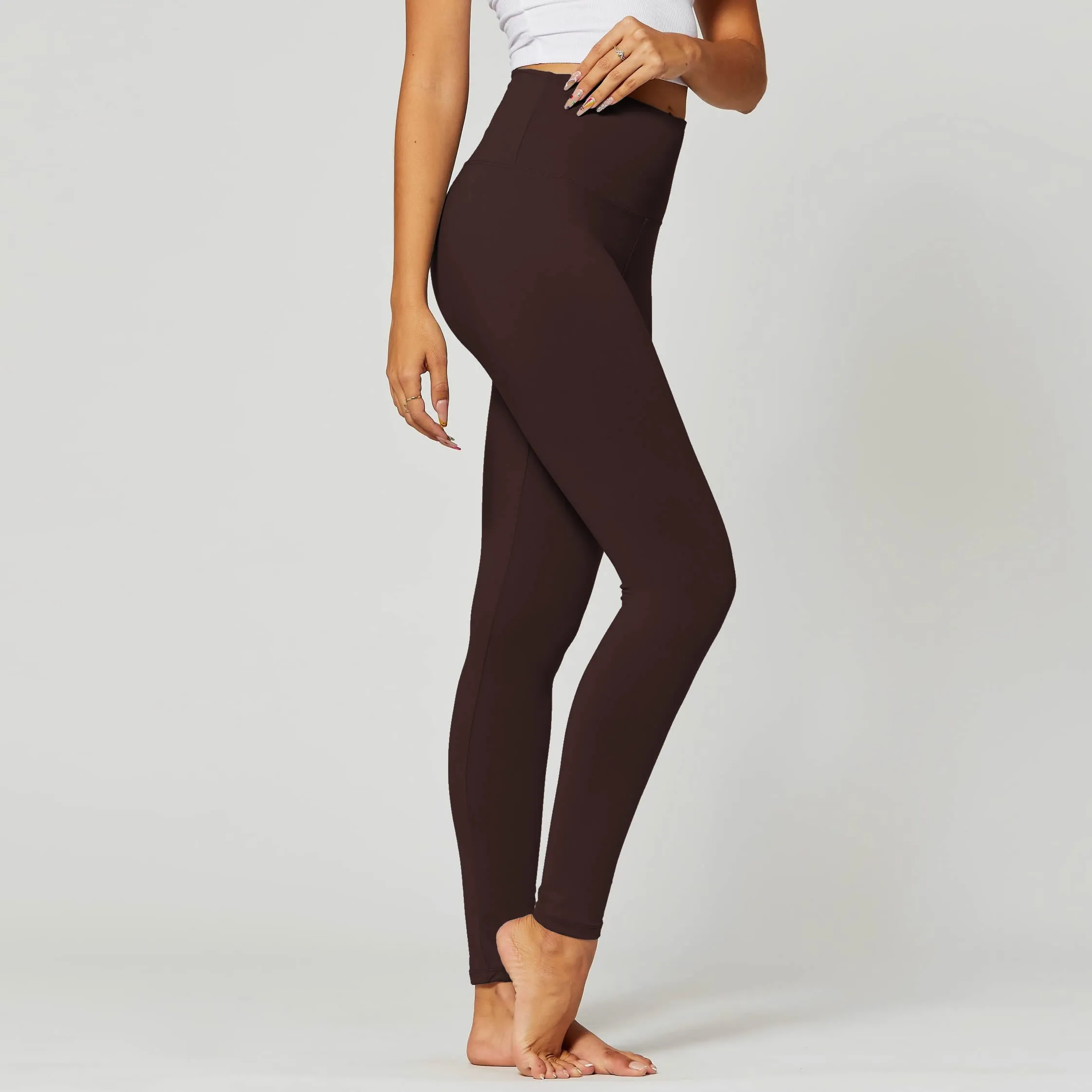 Solid Color Yoga Band Leggings