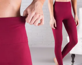 Solid Color Yoga Band Leggings