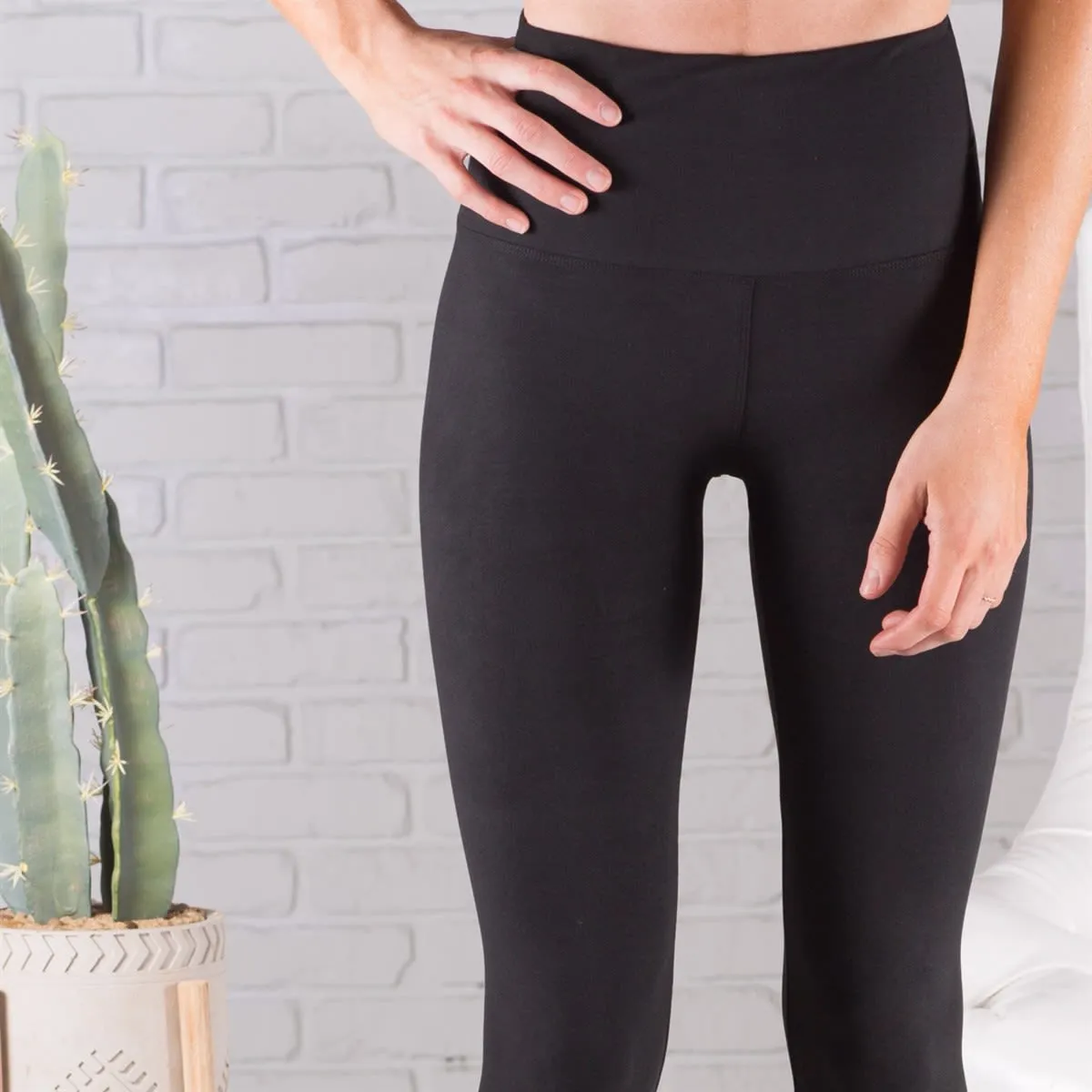 Solid Color Yoga Band Leggings