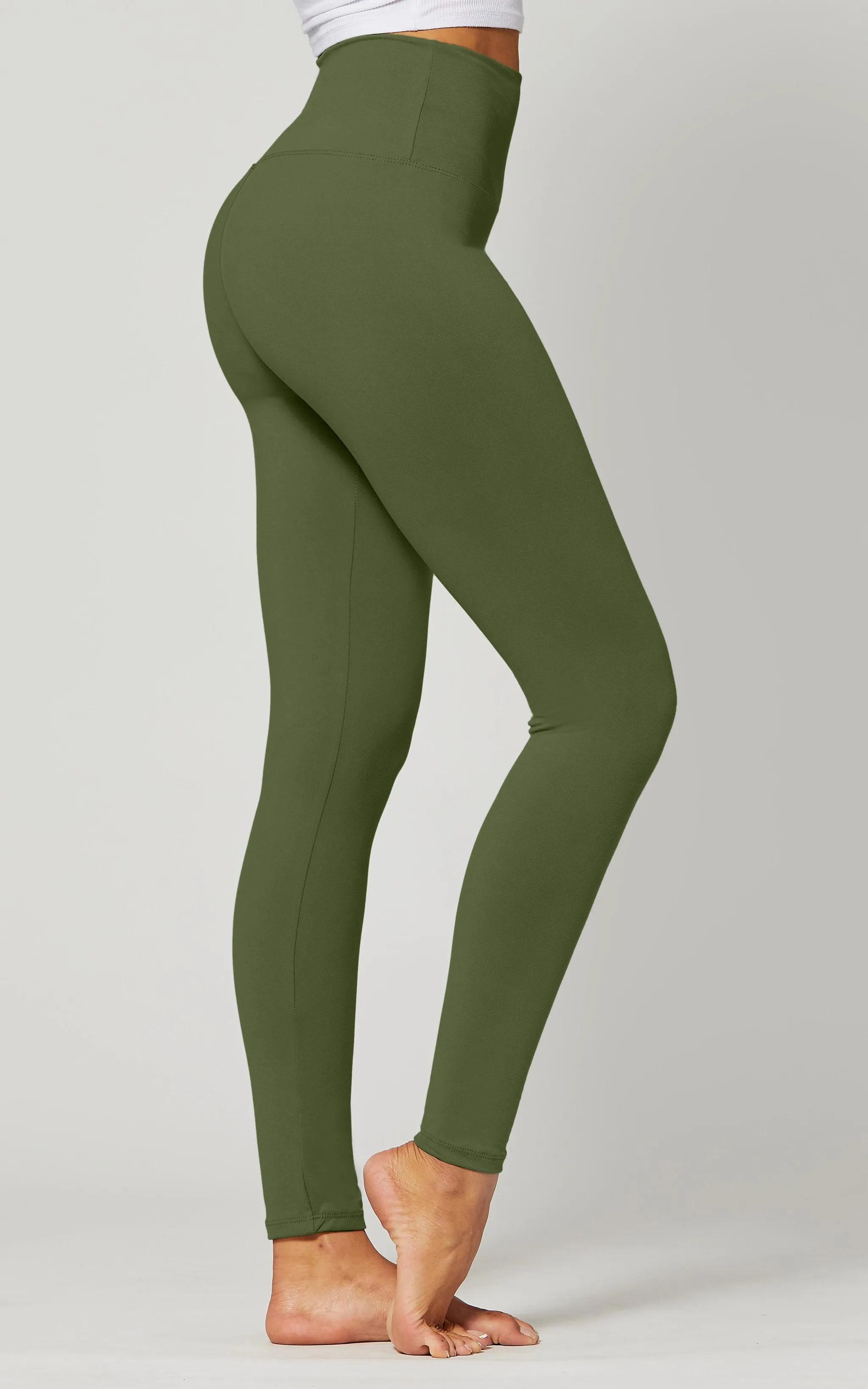 Solid Color Yoga Band Leggings