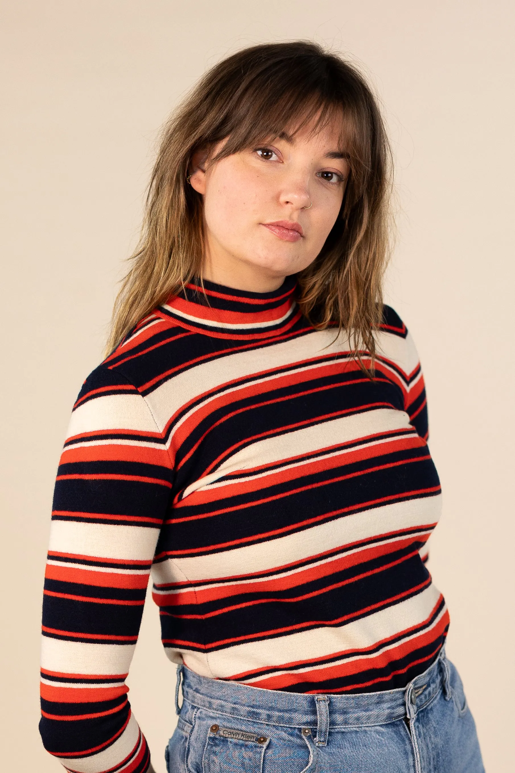 Striped Turtleneck Jumper | ThriftTale