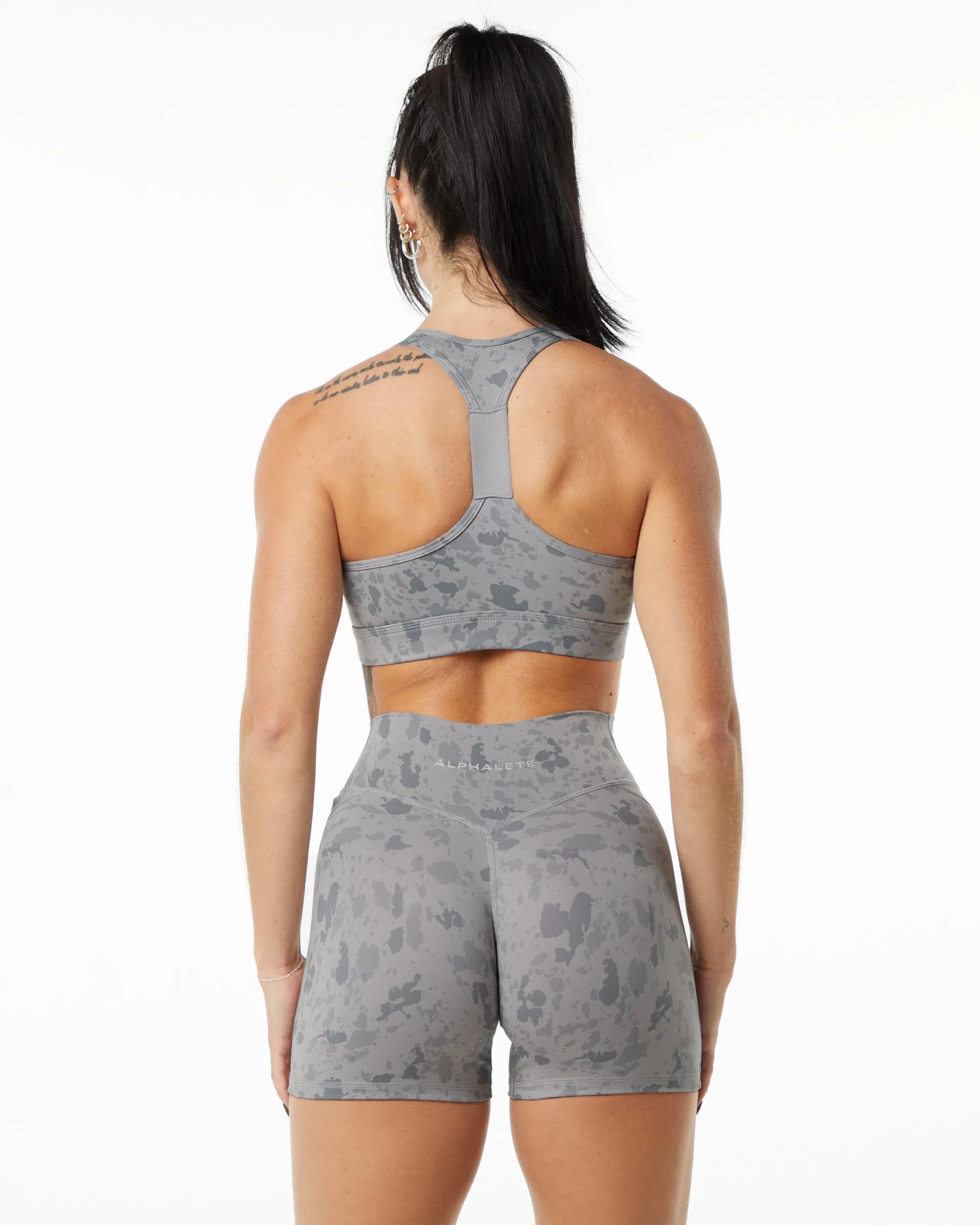 Surface Wrap Bra - Pebble Print Stone Grey