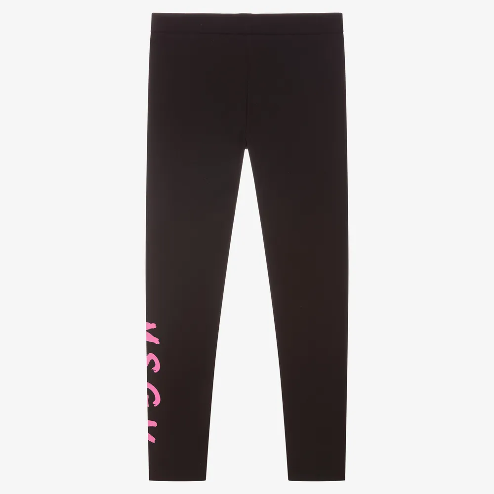 Teen Girls Black Logo Leggings