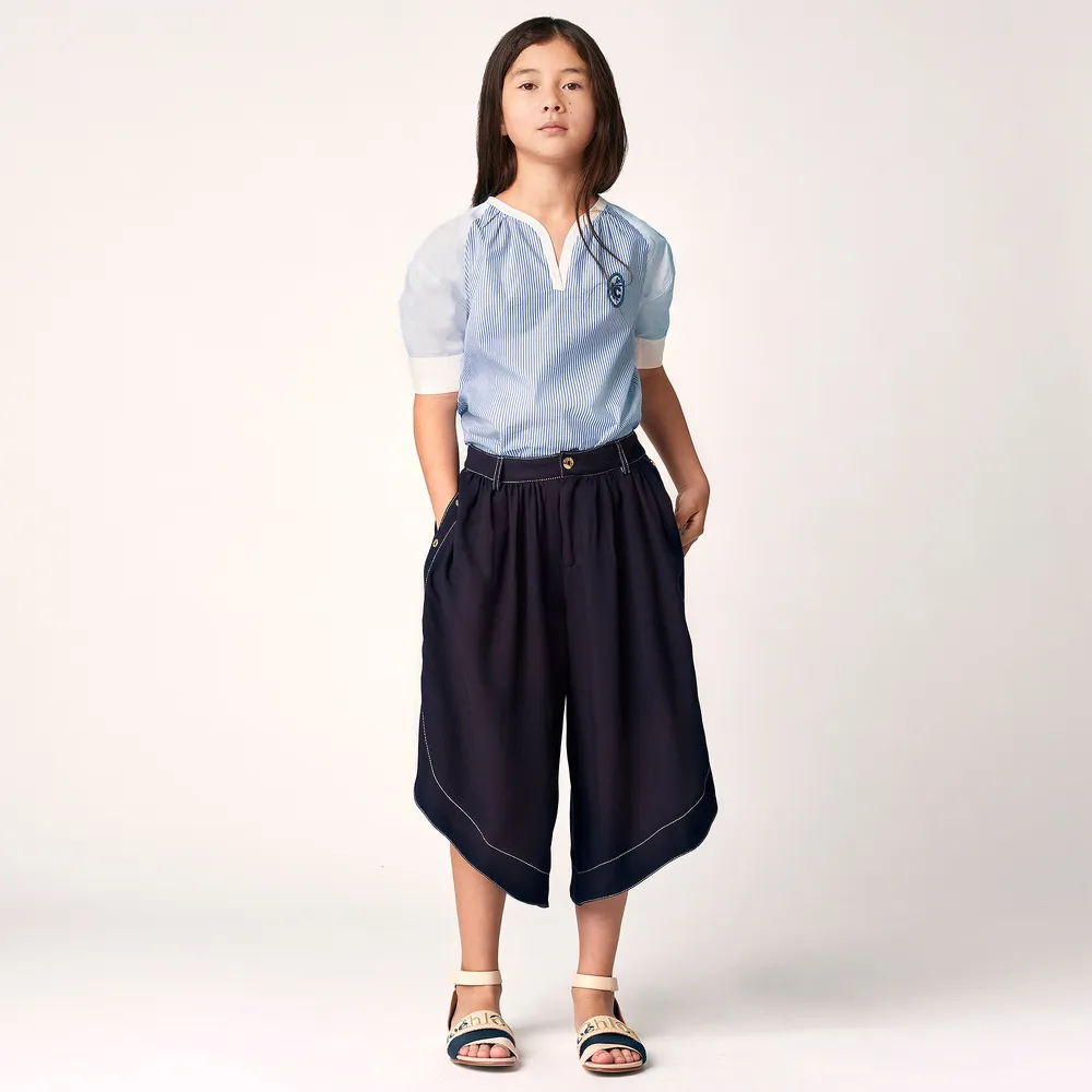 Teen Girls Navy Blue Culottes