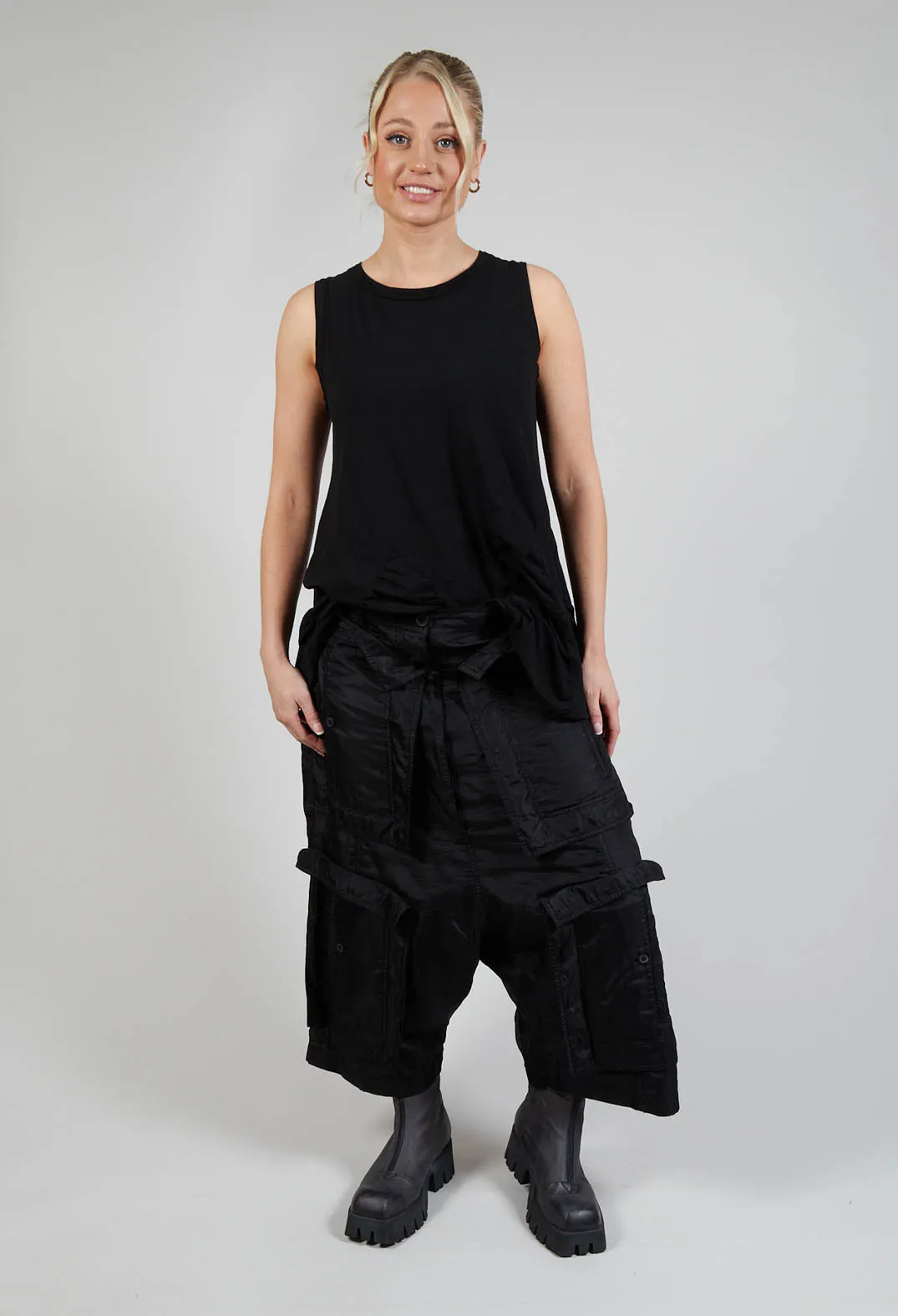 Textured Culottes in Black