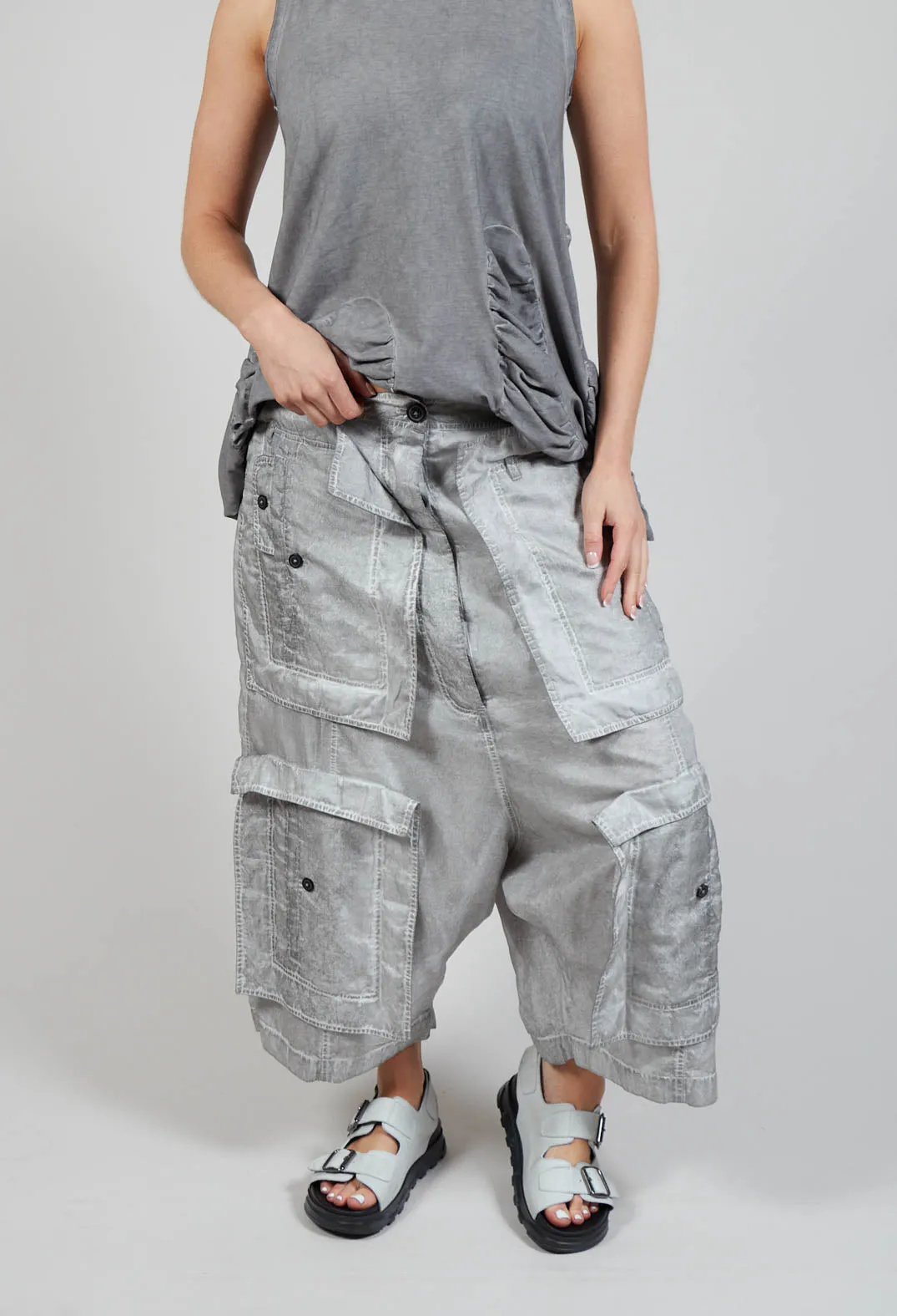 Textured Culottes in C.Coal 10% Cloud